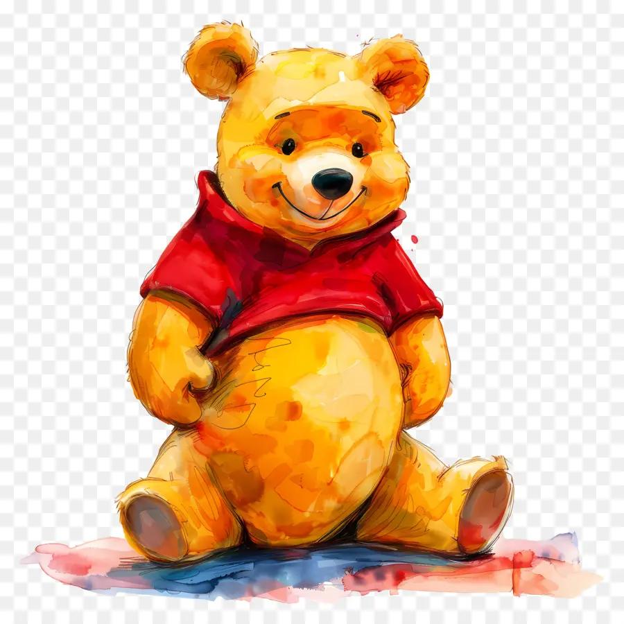 Winnie L'ourson，Ours En Chemise Rouge PNG