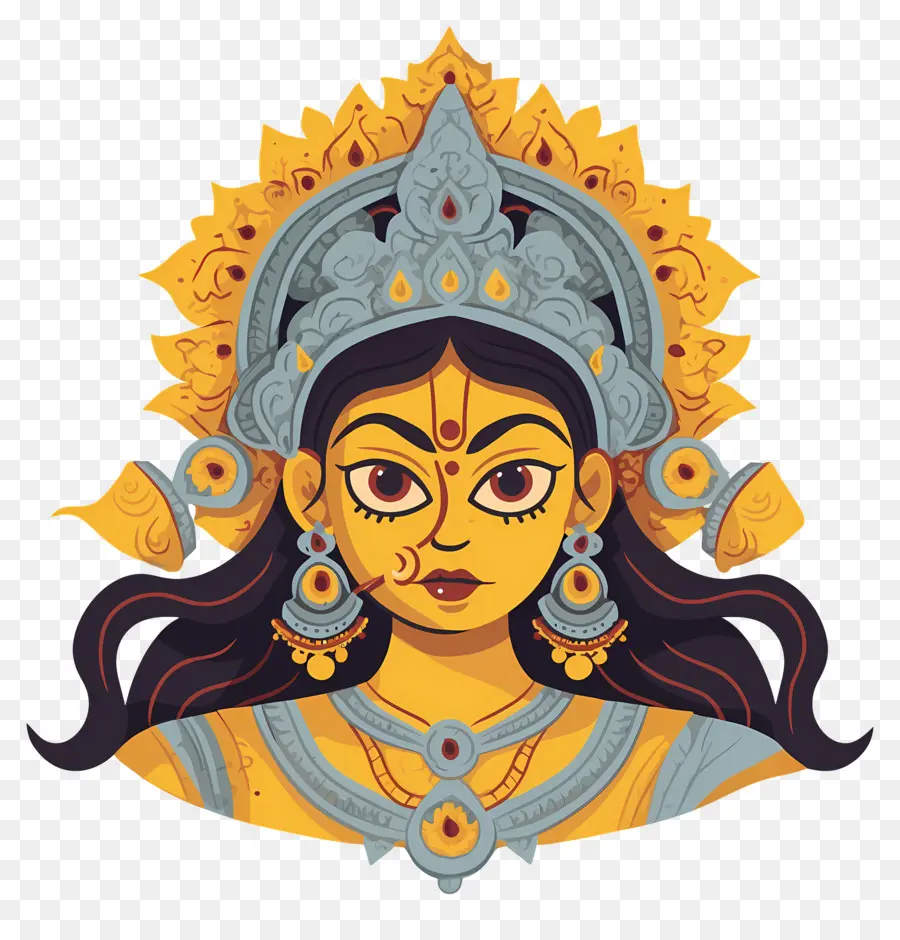 Navratri，Illustration De La Déesse PNG