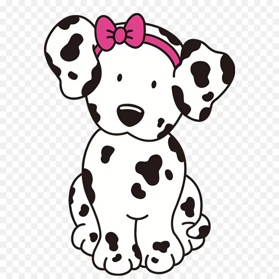 Pointe Pointie，Chiot Dalmatien Avec Arc PNG