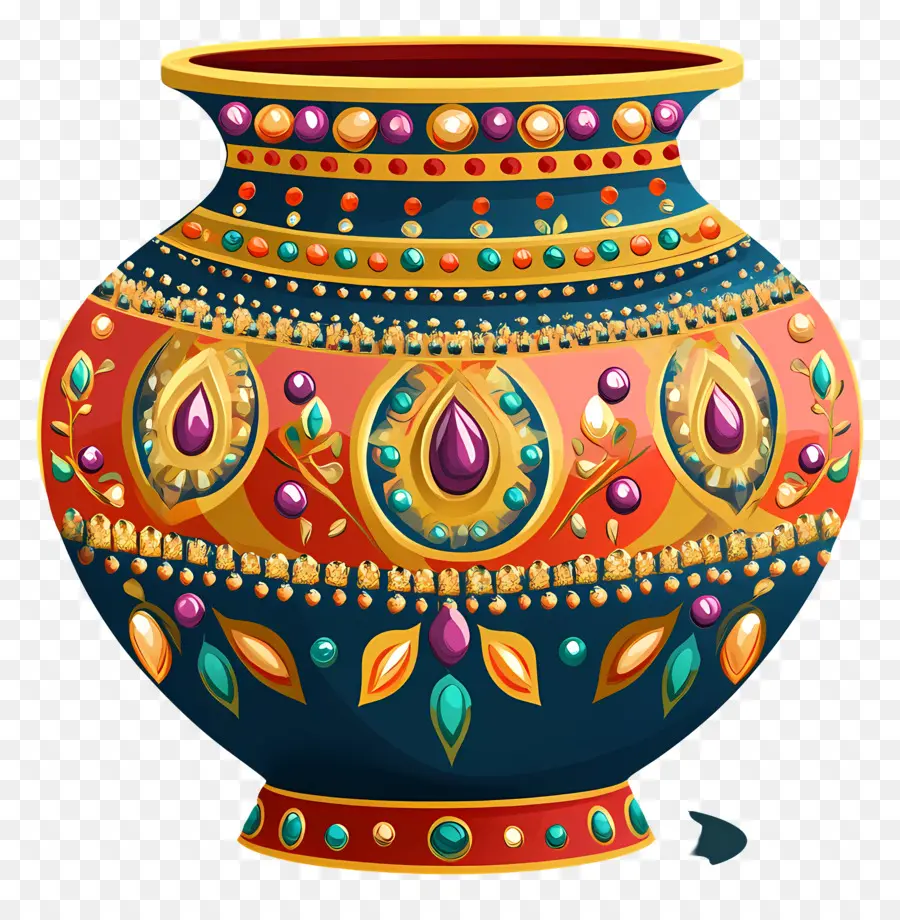 Symbole Du Mariage Indien，Pot Coloré PNG