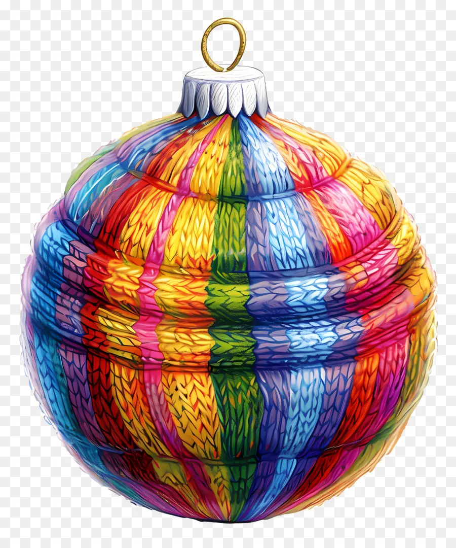 Ornements De Boule Rayée，Ornement Coloré PNG