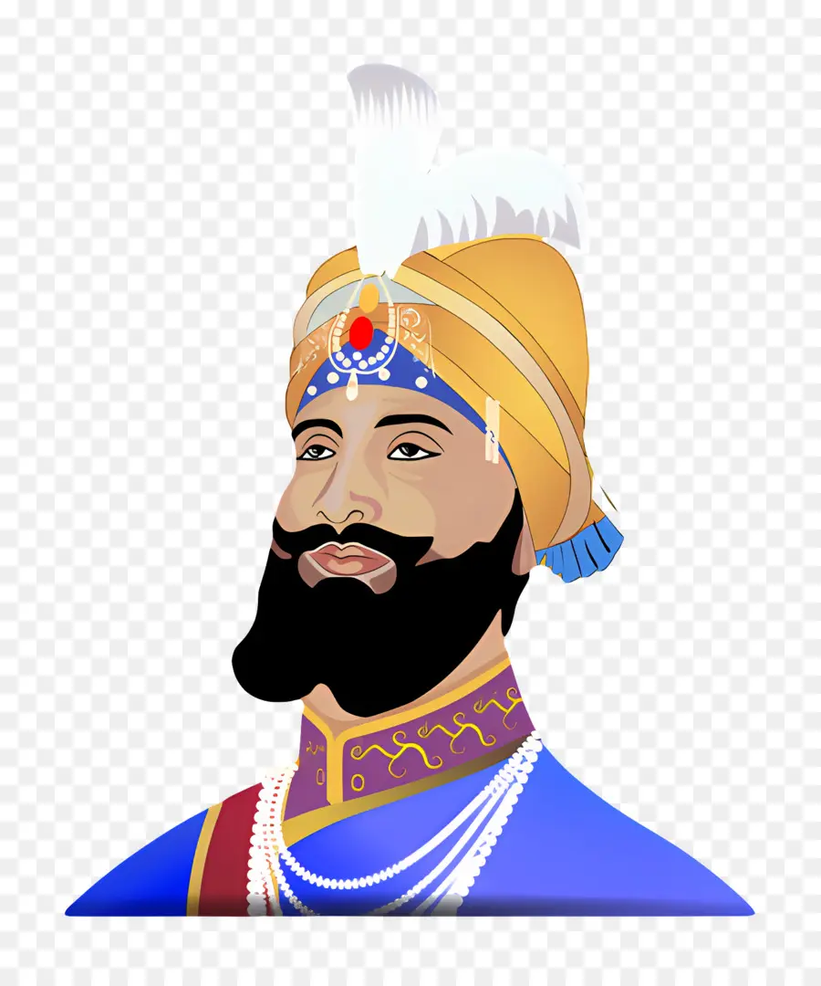 Gourou Gobind Singh，Illustration De Personnages Historiques PNG