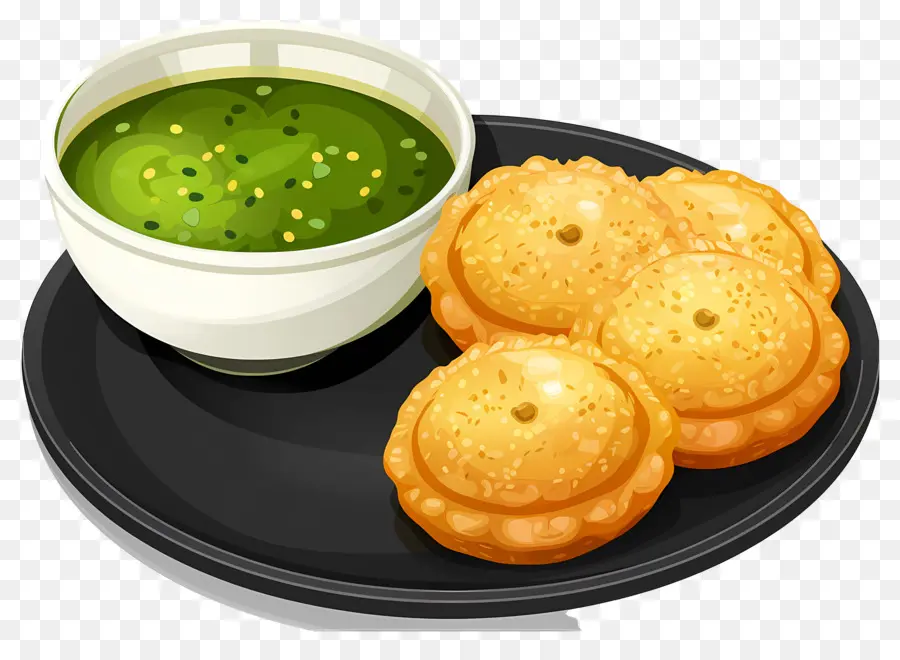 Cuisine Indienne，Snacks Indiens Au Chutney Vert PNG