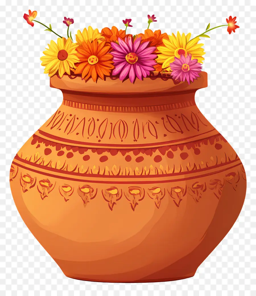 Mariage Indien，Pot De Fleur PNG