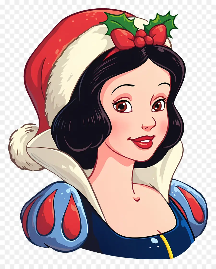 Princesse Blanche Neige，Personnage Avec Chapeau De Père Noël PNG