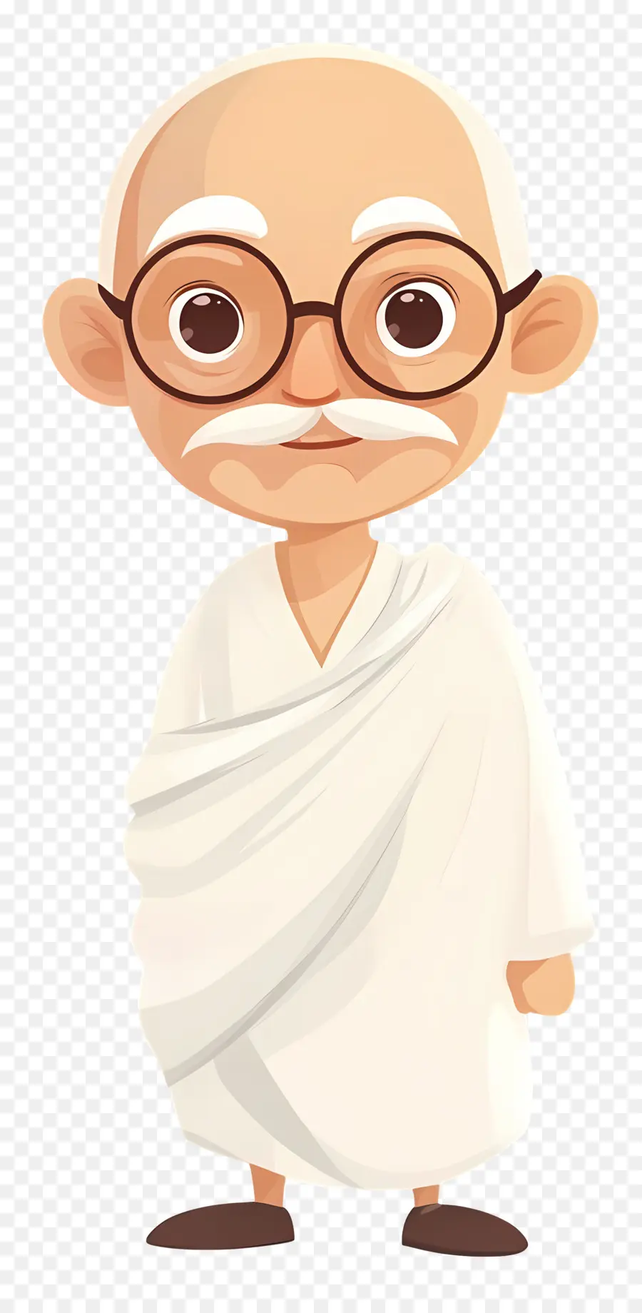 Mahatma Gandhi，Vieil Homme Chauve PNG