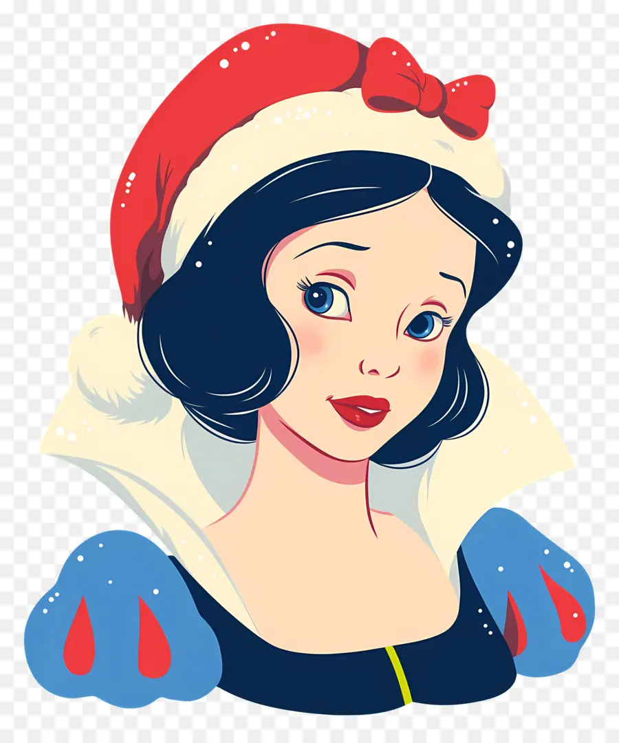 Princesse Blanche Neige，Personnage Avec Bonnet De Noel PNG