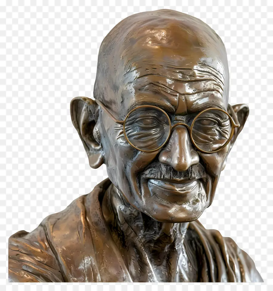 Gandhi Jayanti，Buste En Bronze Vue De Côté PNG