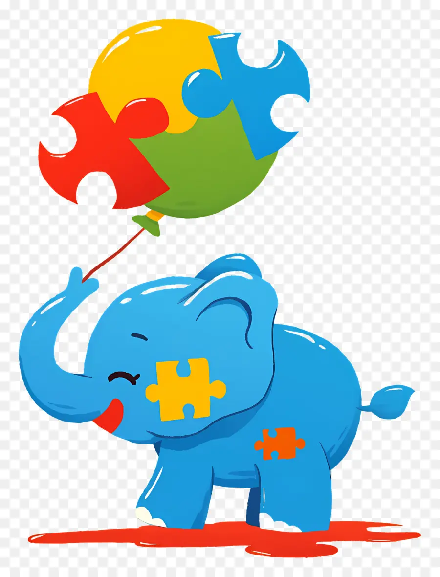 Journée De Sensibilisation à L'autisme，Éléphant Bleu PNG