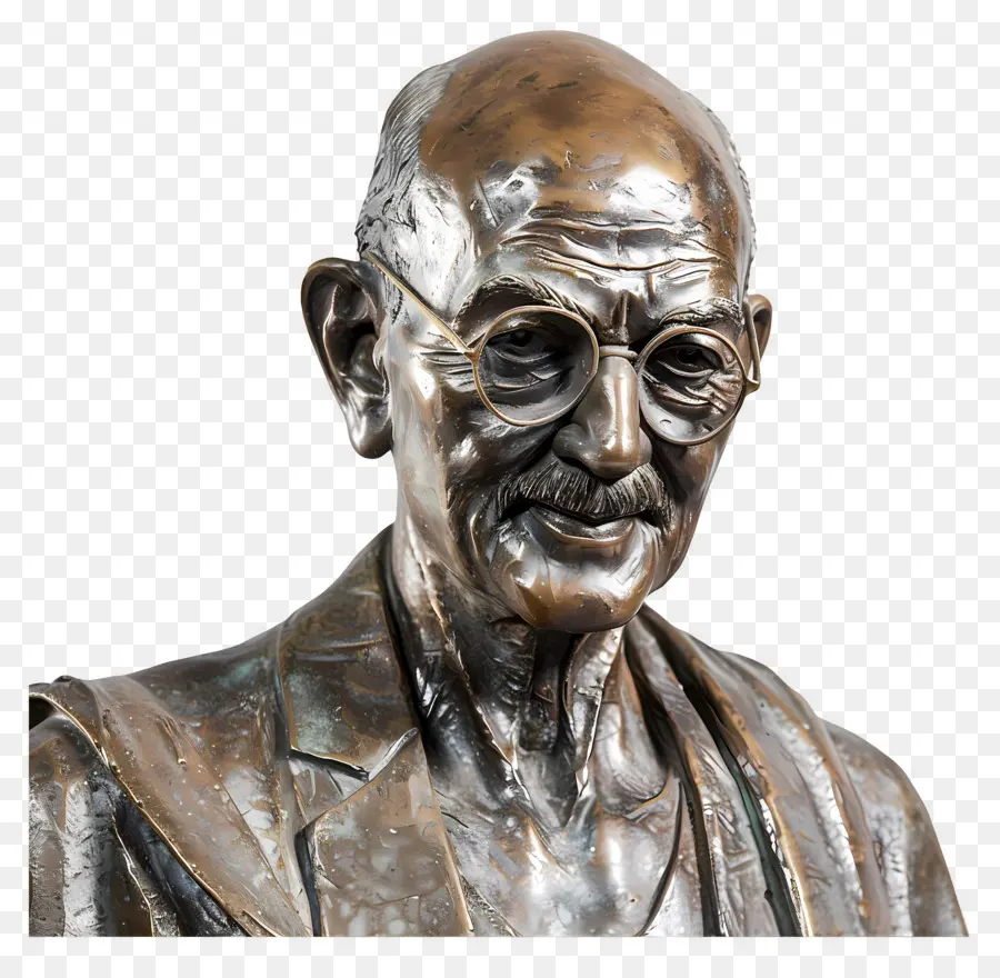 Gandhi Jayanti，Buste En Bronze Vue De Côté PNG