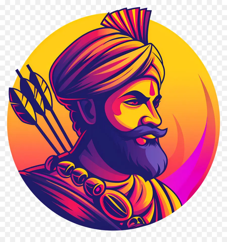 Homme Indien，Archer Coloré PNG