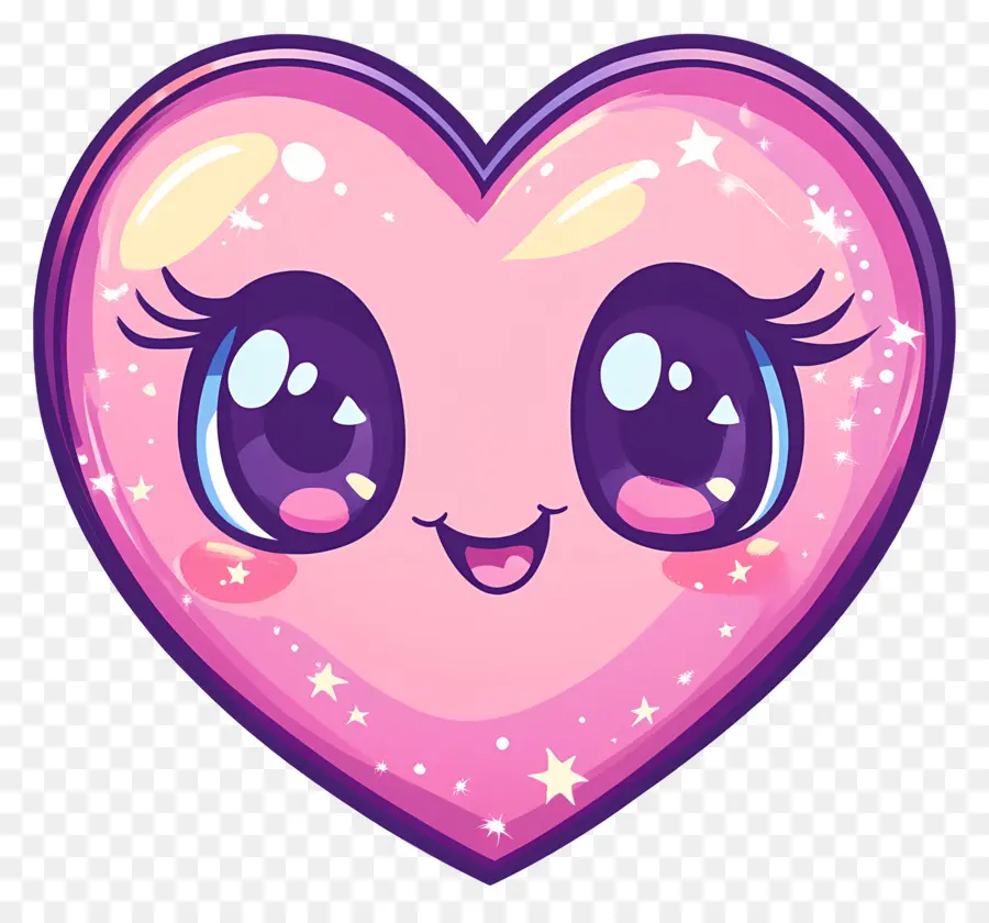 Coeur Kawaii，Visage De Coeur Mignon PNG