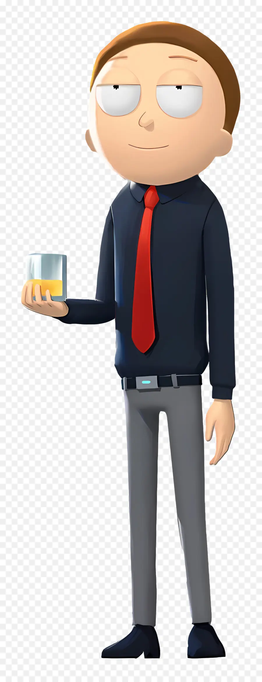 Morty，Personnage Animé Avec Boisson PNG