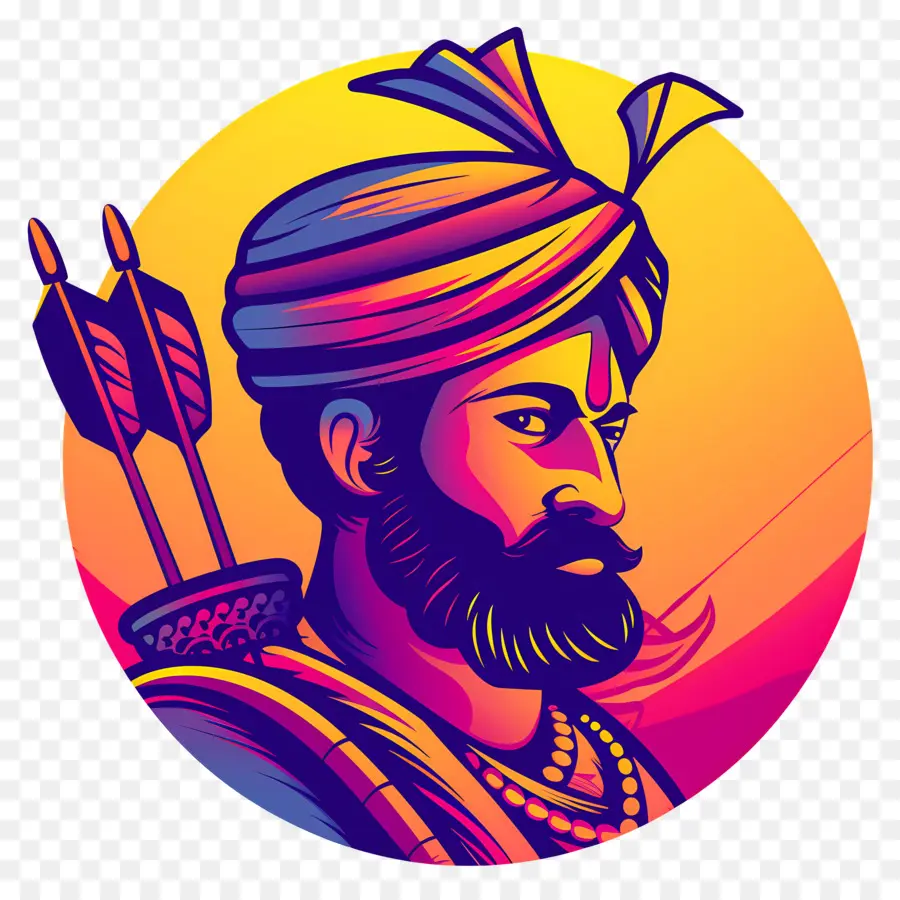 Roi Indien，Archer Coloré PNG