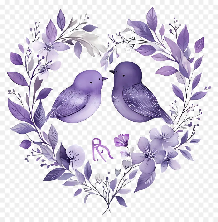 Oiseaux De Mariage，Oiseaux Violets PNG