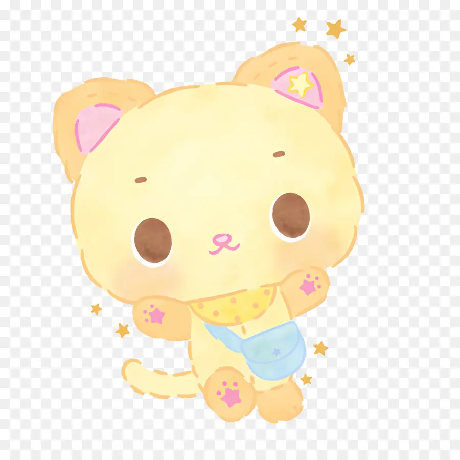 Mewkledreamy，Chat Jaune Avec Des étoiles PNG