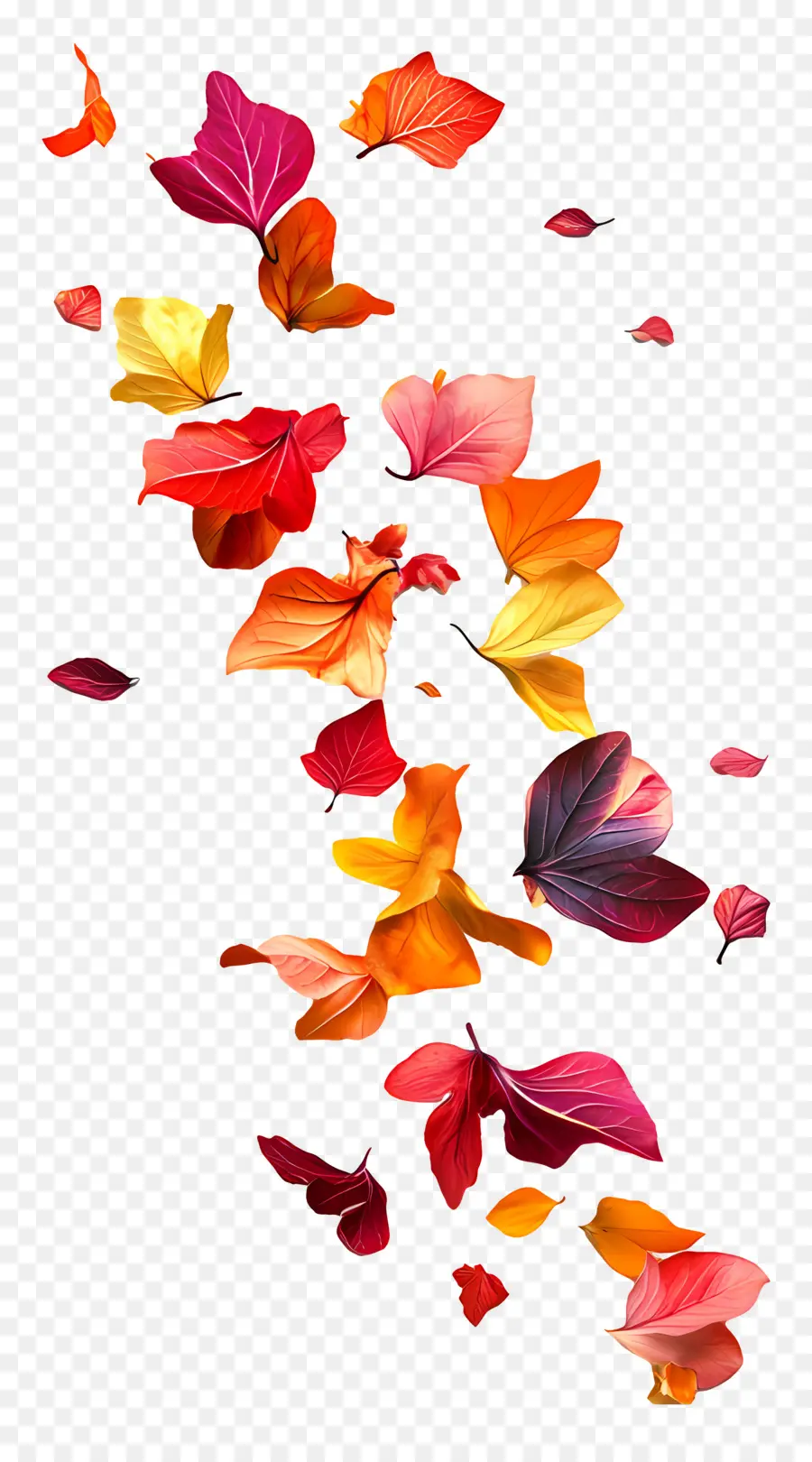 Fleurs Qui Tombent，Feuilles Colorées PNG