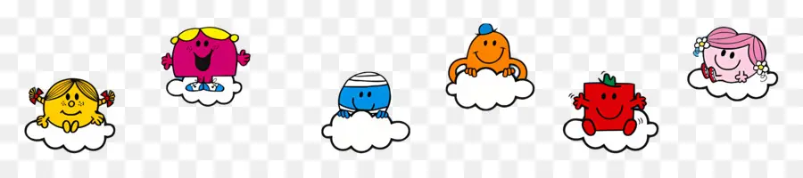 M Hommes Petite Miss，Personnages Colorés Sur Les Nuages PNG