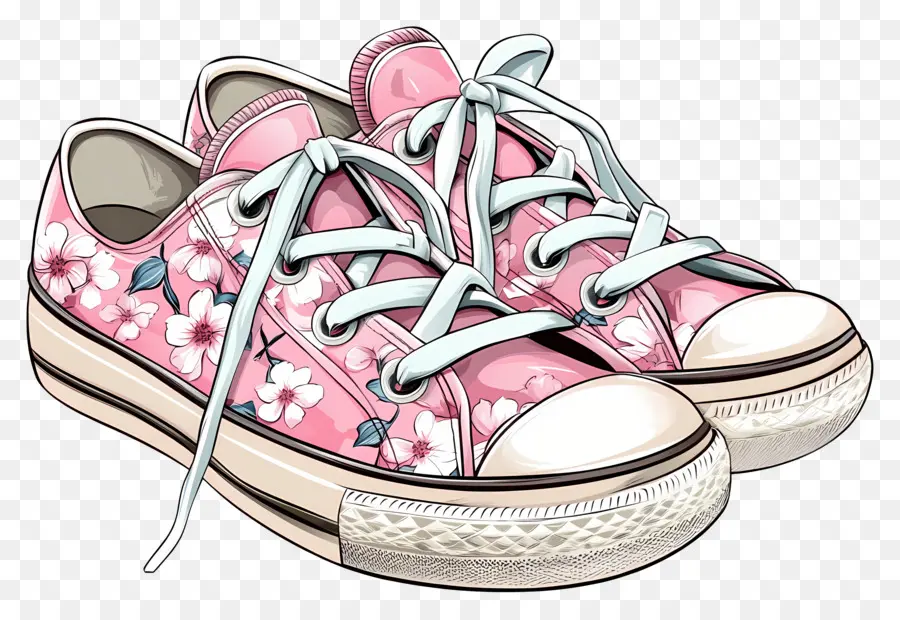 Baskets Pour Fille，Baskets Fleuries PNG