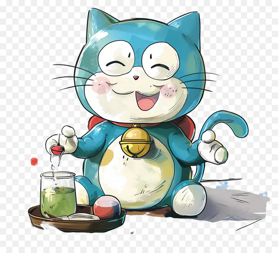 Doraémon，Chat De Dessin Animé Bleu PNG