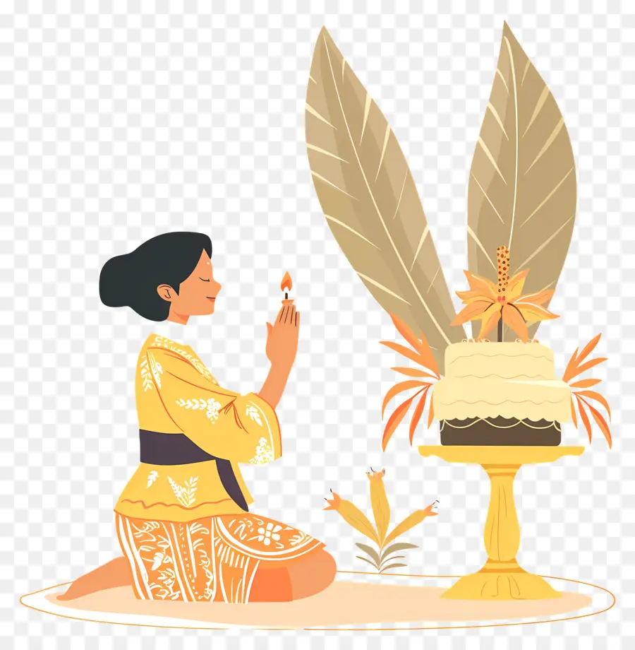 Femme Thaïlandaise，Femme Avec Bougie PNG