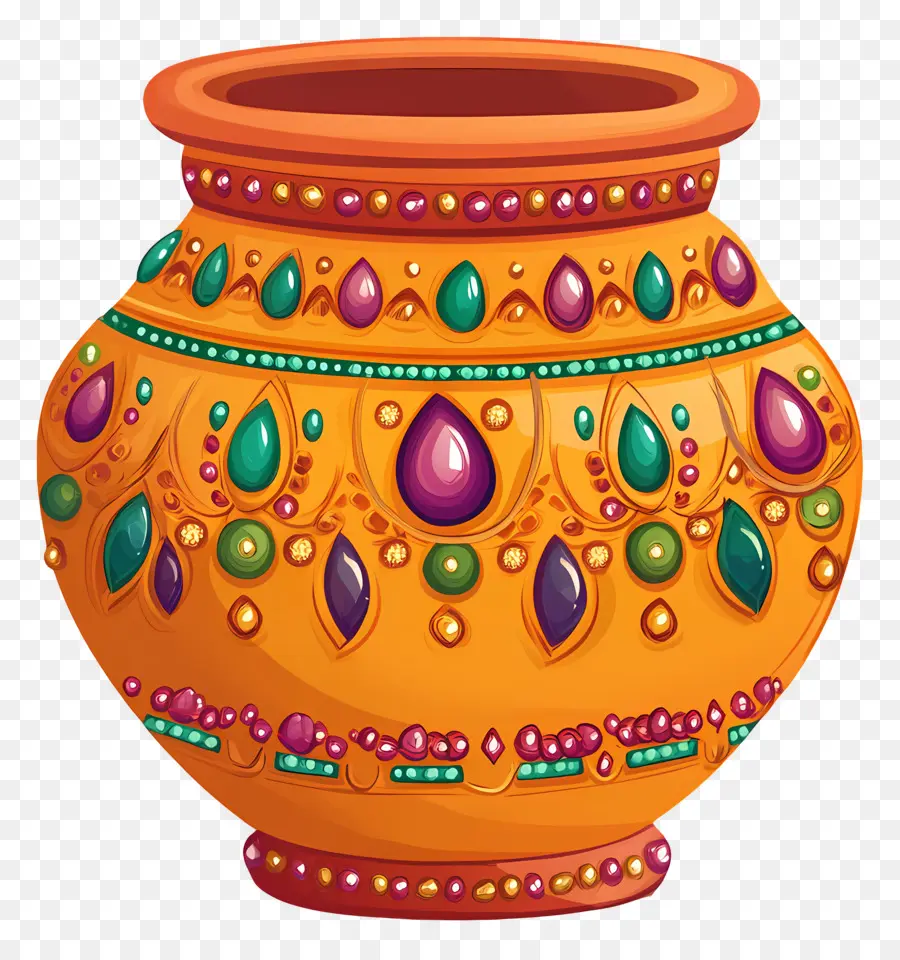 Symbole Du Mariage Indien，Pot Coloré PNG