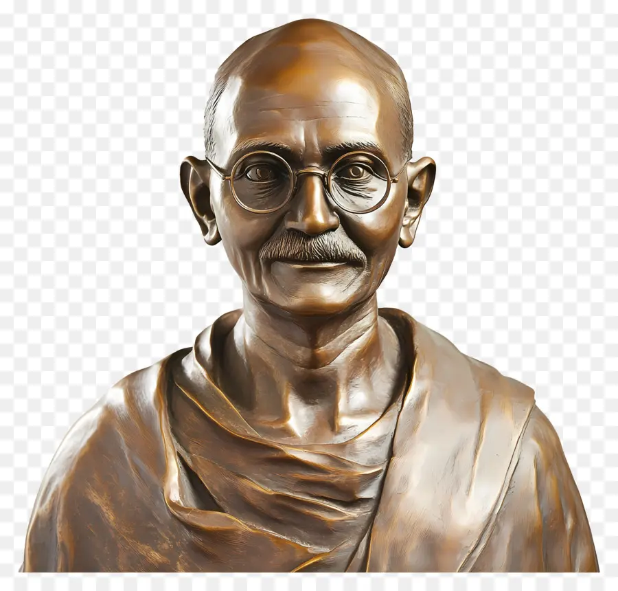 Gandhi Jayanti，Buste En Bronze PNG