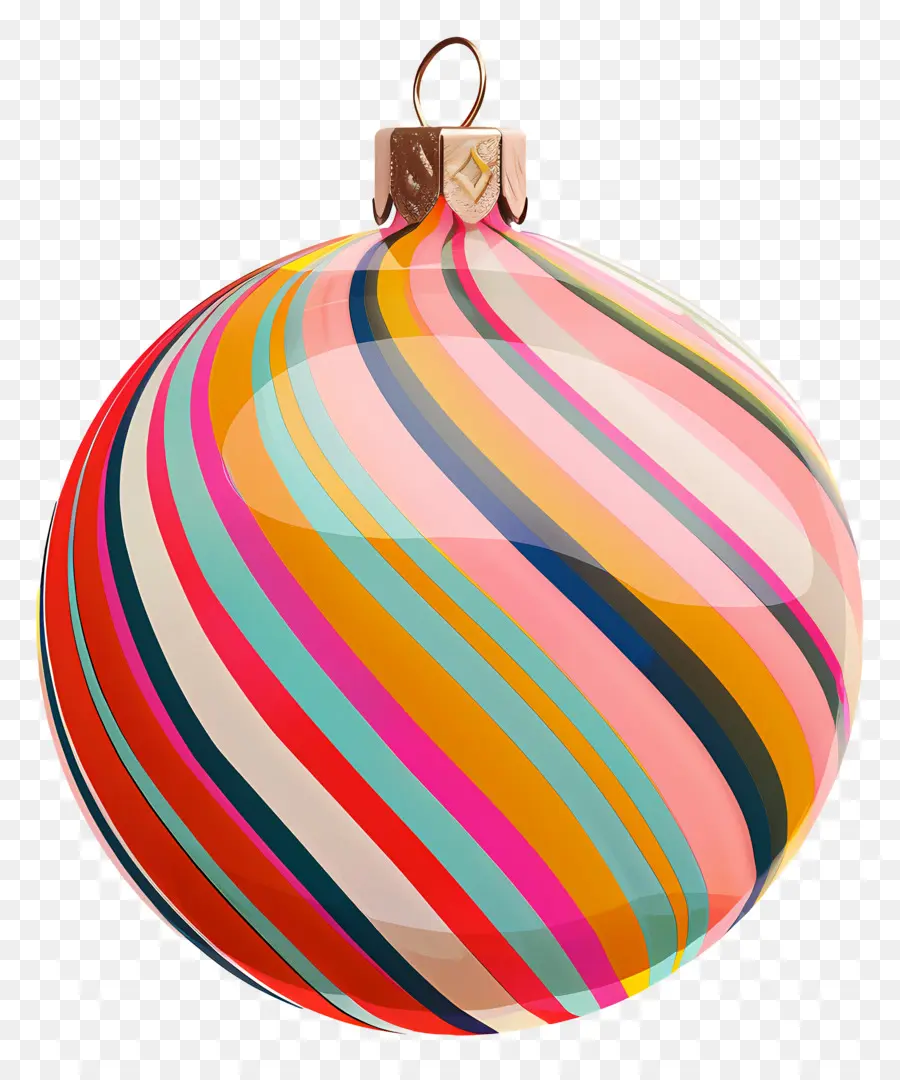 Ornements De Boule Rayée，Ornement Coloré PNG