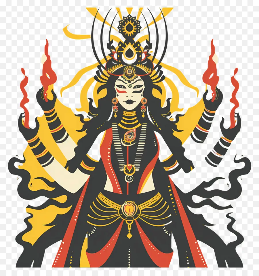 Navratri，Illustration De La Déesse PNG