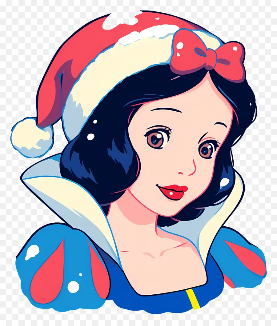 Princesse Blanche Neige，Personnage Avec Chapeau De Père Noël PNG