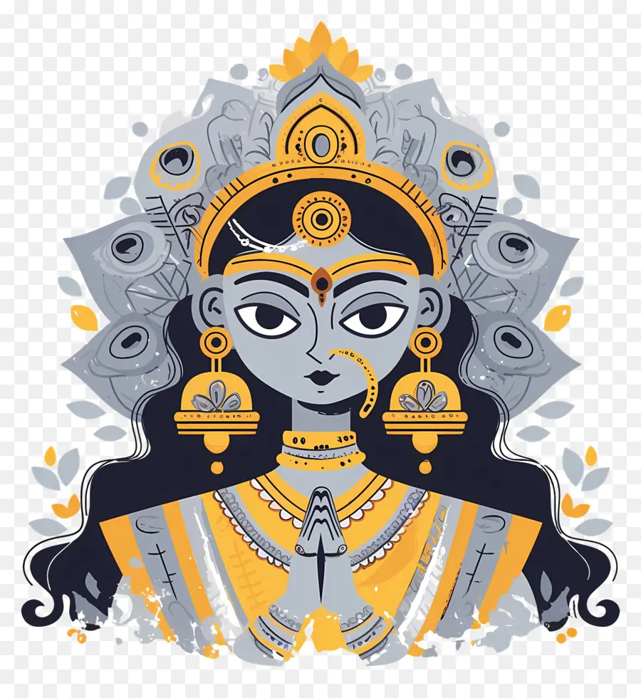 Navratri，Illustration De La Déesse PNG