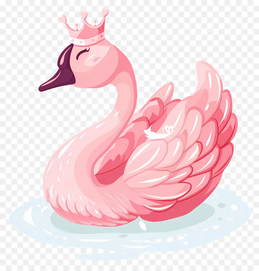 Cygne Rose，Cygne Rose Avec Couronne PNG