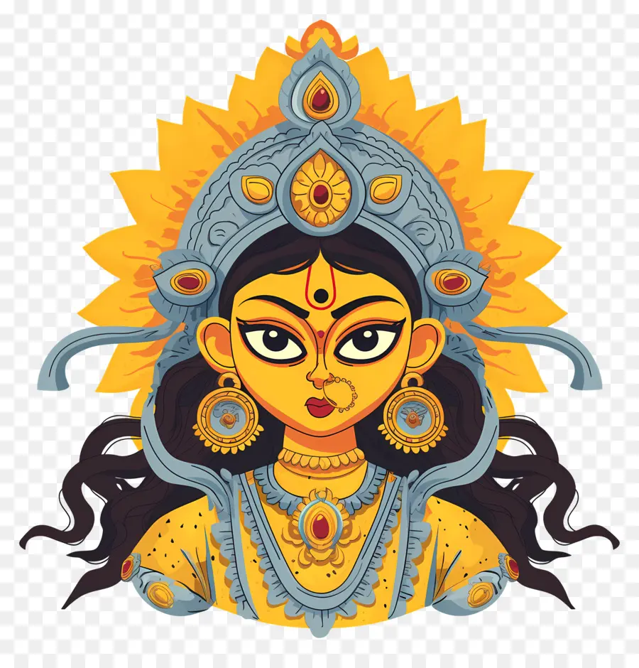 Navratri，Illustration De La Déesse PNG