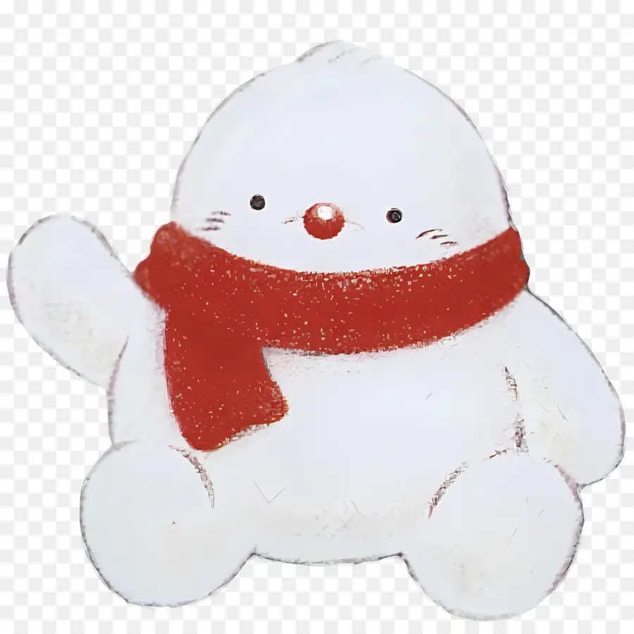 Encore Des Petits Contes，Bonhomme De Neige Avec écharpe Rouge PNG