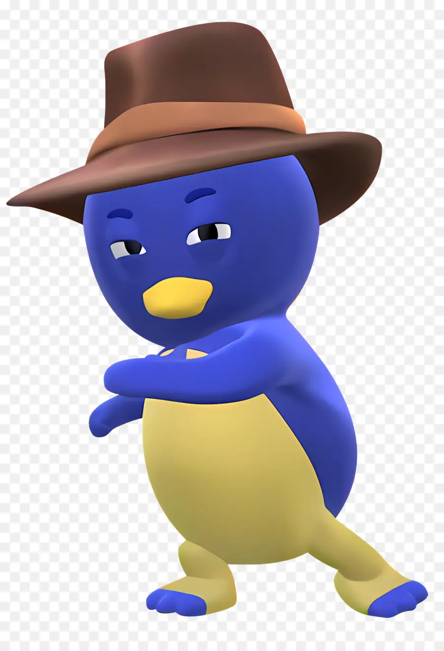 Les Mélodilous，Pingouin Bleu Avec Chapeau PNG