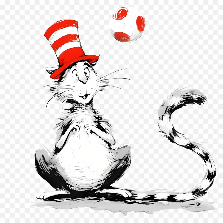 Dr Seuss，Chat Avec Chapeau Rayé PNG