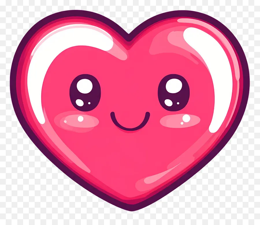 Coeur Kawaii，Coeur Souriant PNG