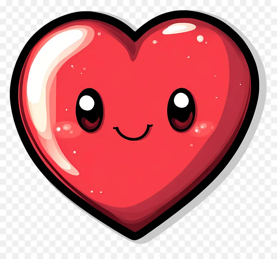 Coeur Kawaii，Coeur Souriant PNG