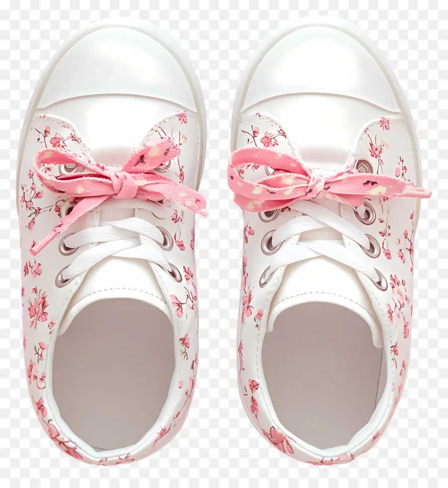 Superga，Baskets Fleuries à Lacets Roses PNG