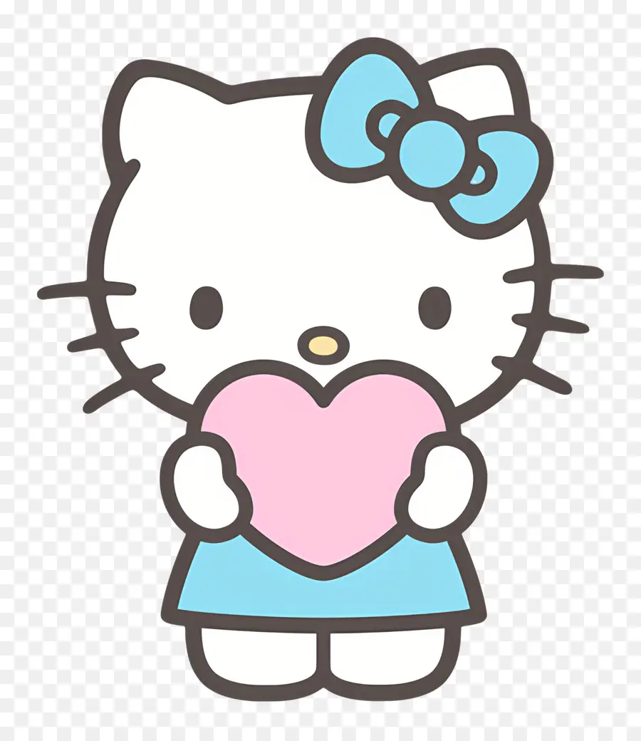 Bonjour Kitty，Hello Kitty Avec Coeur PNG