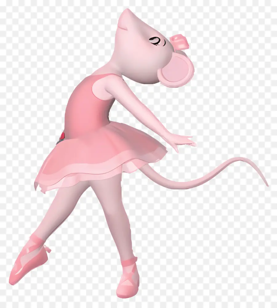 Angelina Ballerine，Souris En Robe Rose PNG