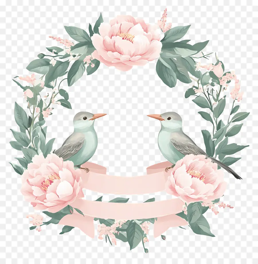 Couronne D'oiseaux，Oiseaux Verts PNG