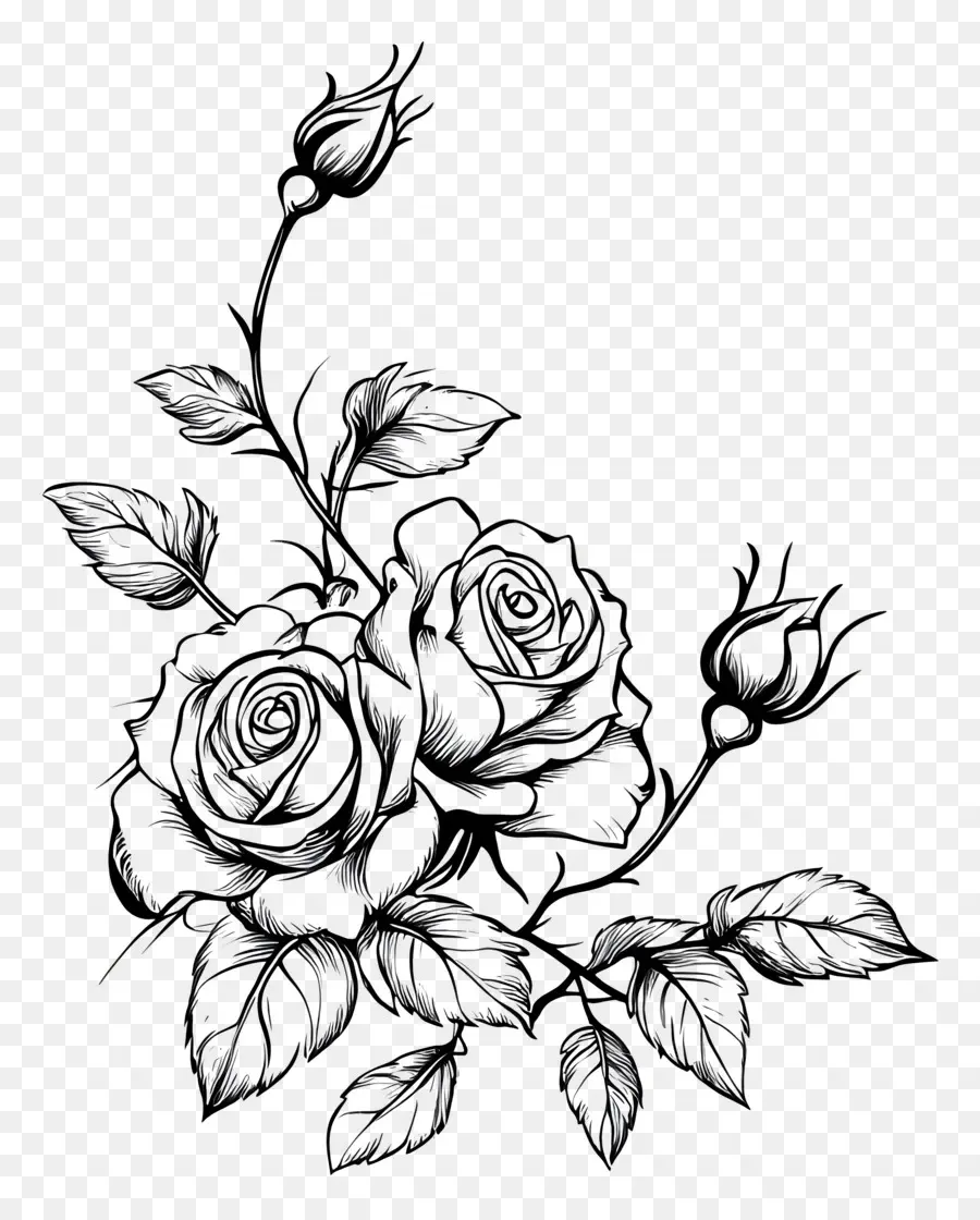 Bordure Rose，Bouquet De Fleurs PNG