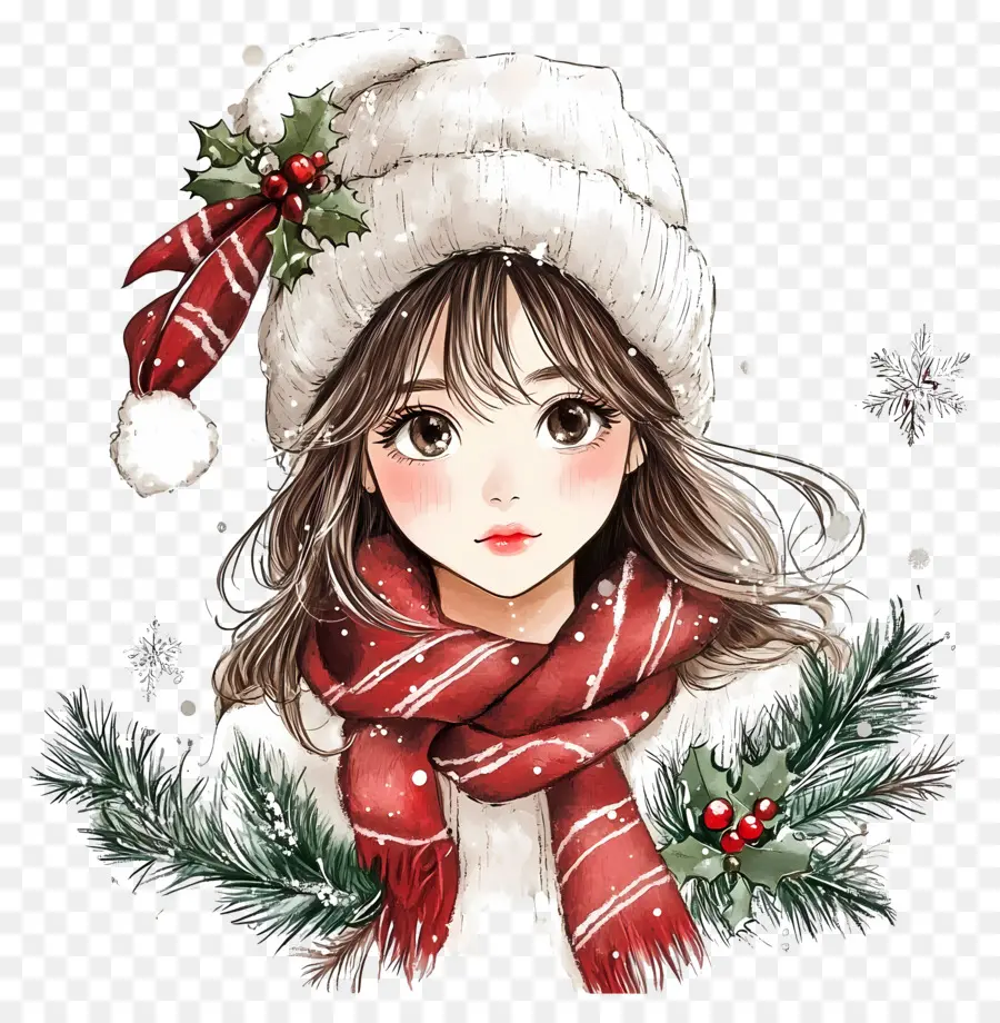 Noël Animé，Fille D'hiver PNG