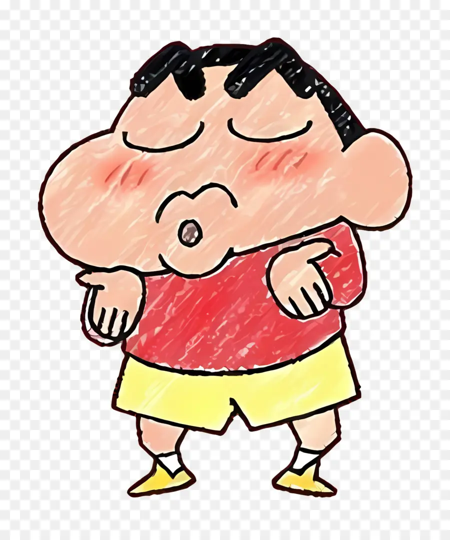 Shin Chan，Garçon De Dessin Animé Rougissant PNG