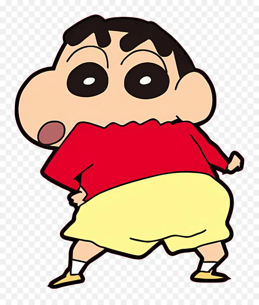 Shin Chan，Garçon De Dessin Animé En Chemise Rouge PNG