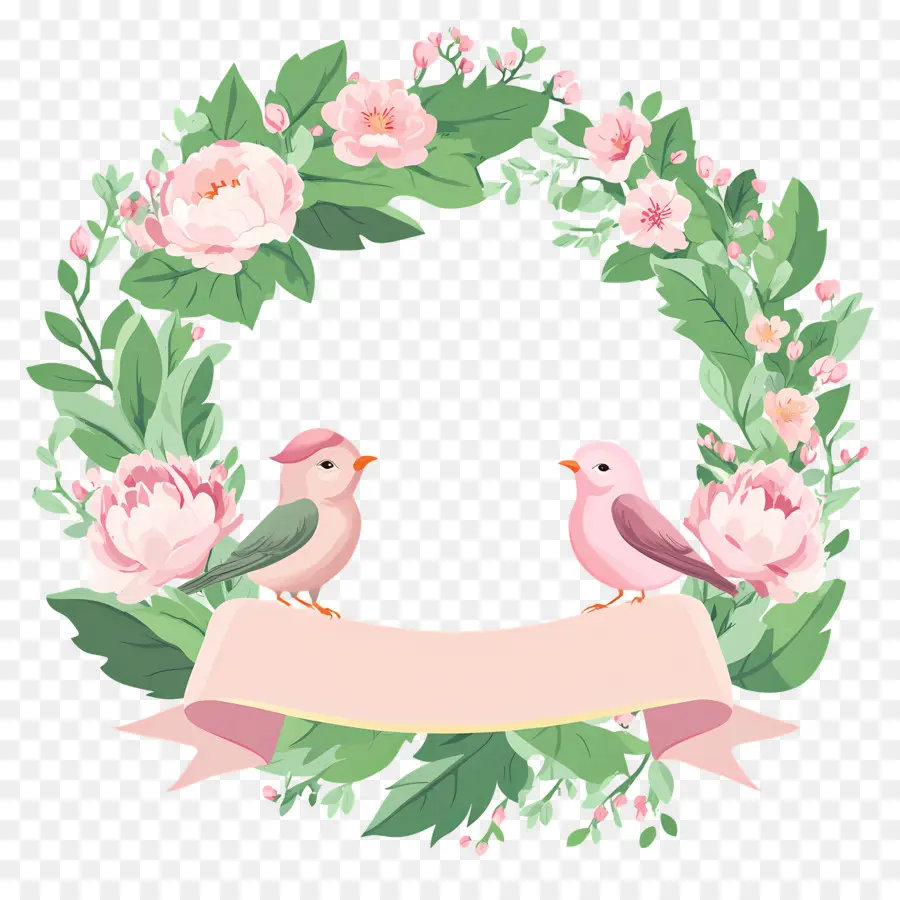 Couronne D'oiseaux，Oiseaux Verts PNG