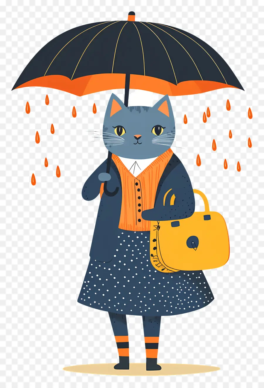 Chat Animé，Chat Avec Parapluie PNG