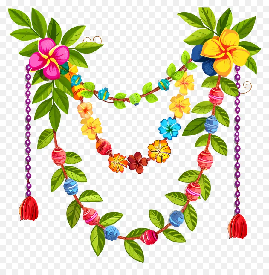 Ficelle De Fleurs，Guirlande Florale PNG