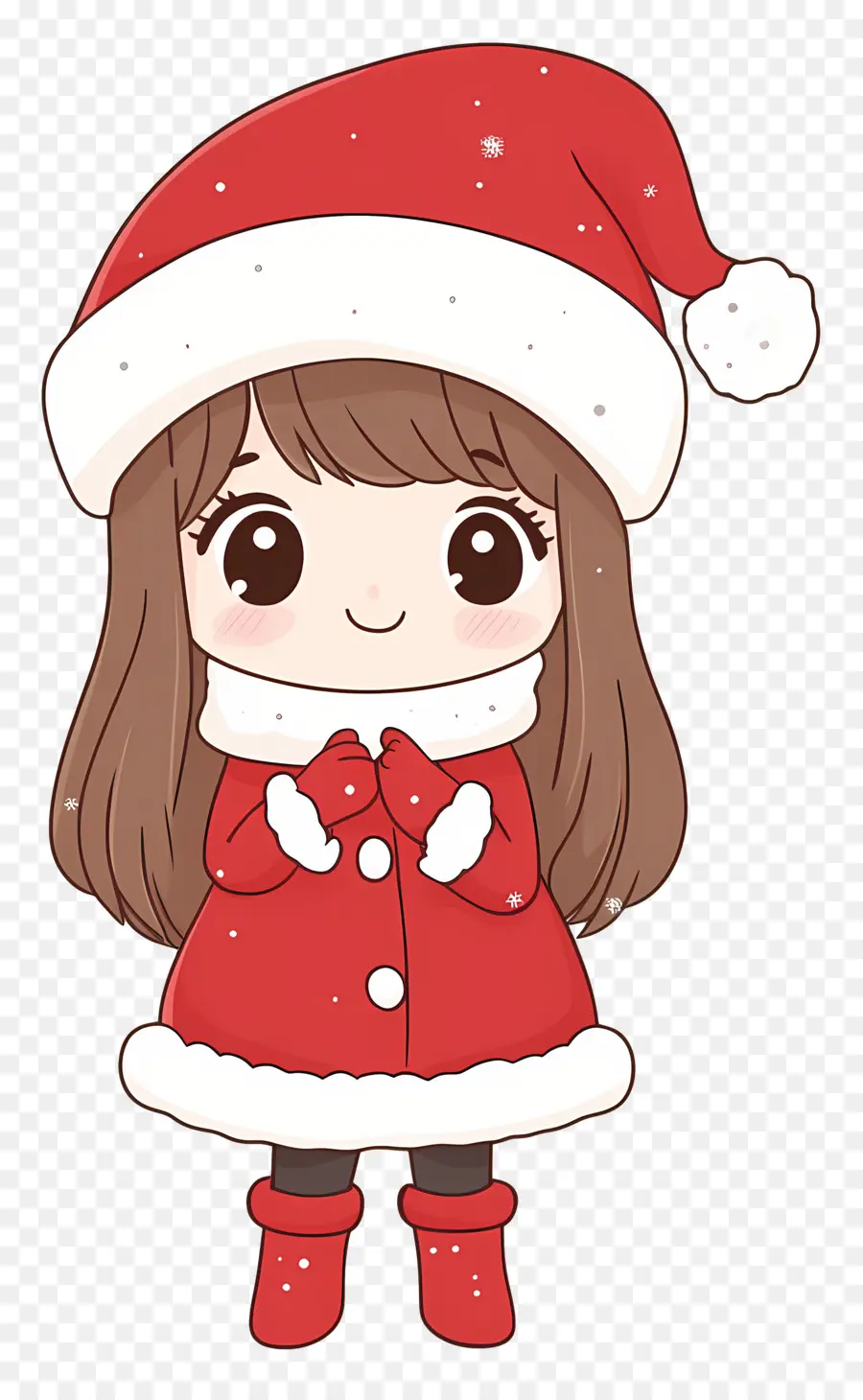 Noël Animé，Chibi Fille Du Père Noël PNG